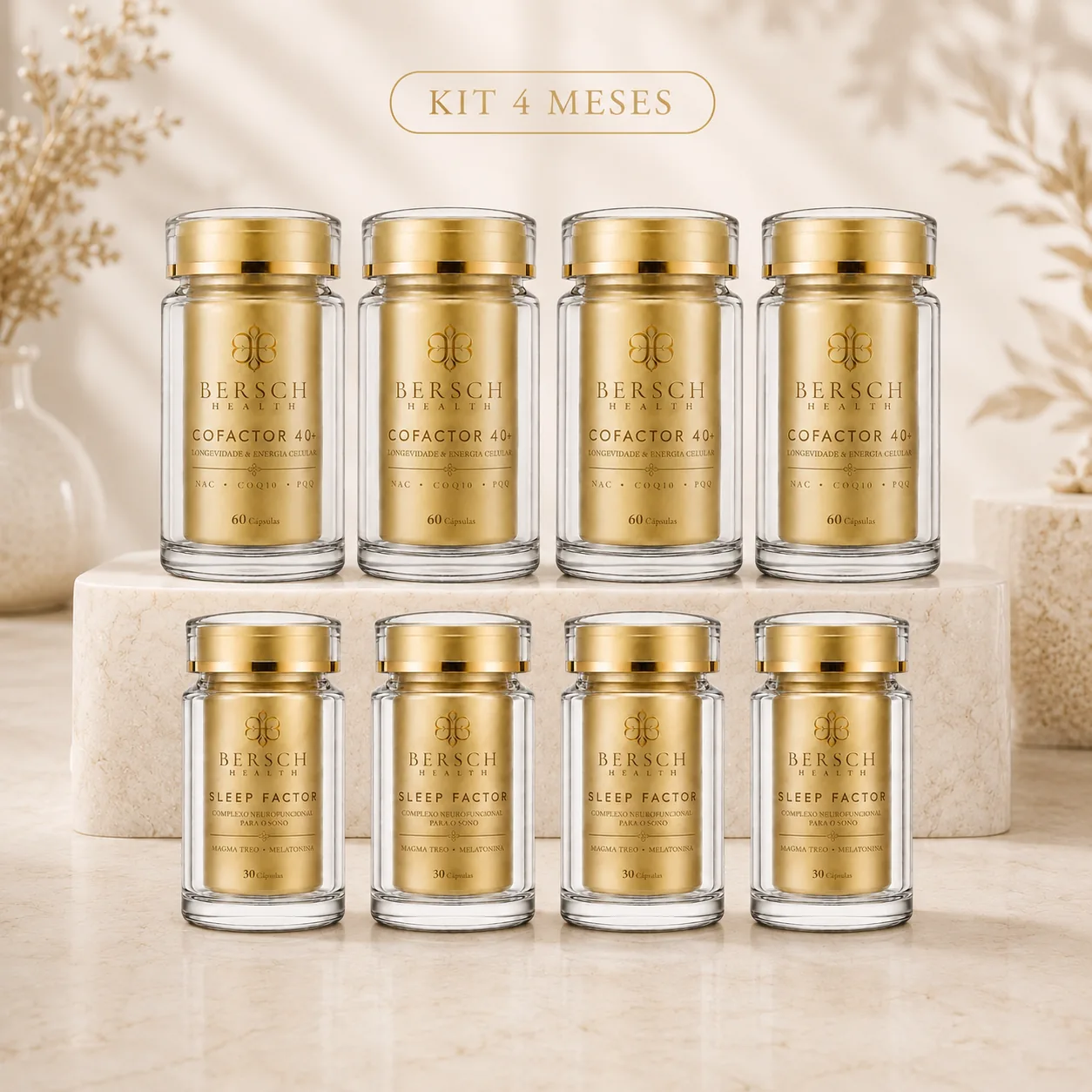 Kit Bersch Health com 4 Cofactor 40+ e 4 Sleep Factor